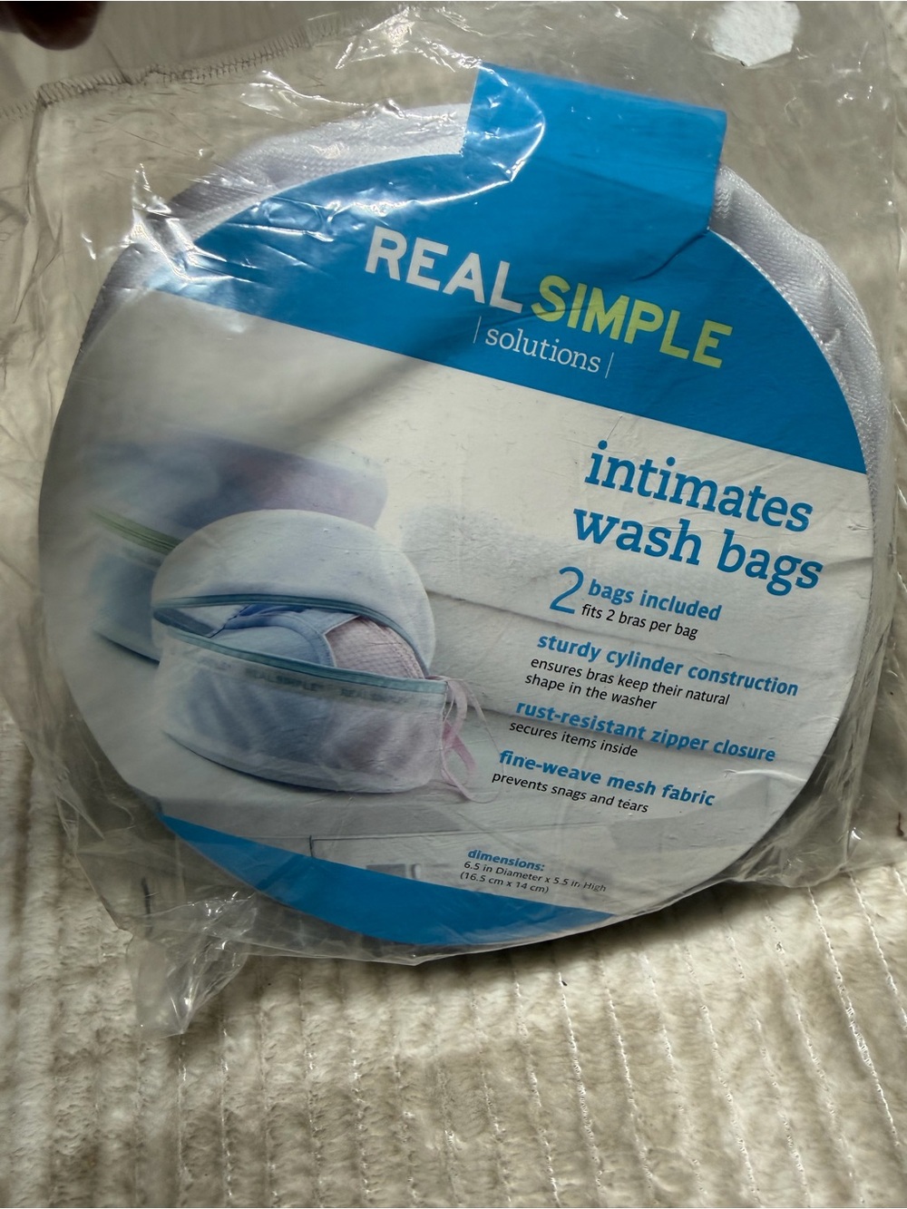 Real Simple Intimates Wash Bags - White/Blue (2 Pack)